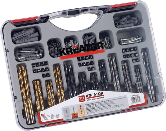 Kreator krt012802 - bit- borenset - 275 delig - voor hout, metaal en steen