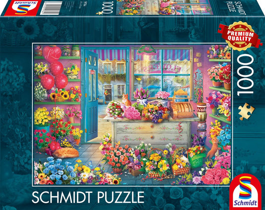 Schmidt - legpuzzel - kleurrijke bloemenwinkel - 1000 stukjes - volwassenen - vanaf 12 jaar