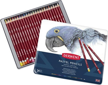 Derwent pastel potloden - assortiment in blik - 4mm - 24 stuks