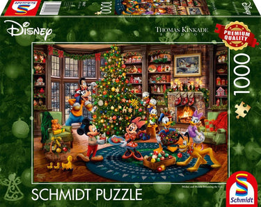 Schmidt - legpuzzel - disney, mickey minnie versieren de boom - thomas kinkade studios - 1000 stukjes - volwassenen - vanaf 12 jaar