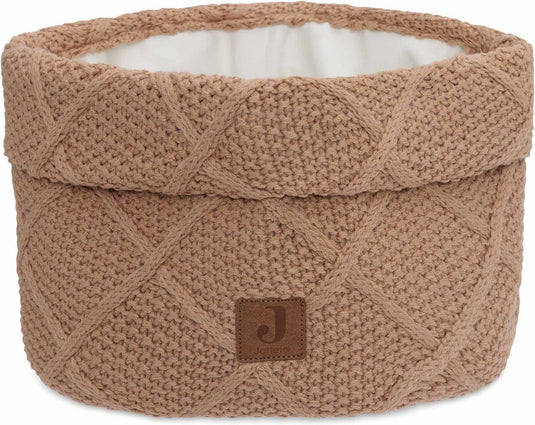 Jollein - commodemandje - commode mandje voor babykamer- 14x18cm - opbermand - check knit biscuit