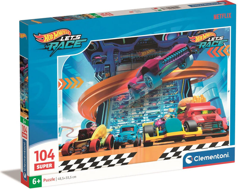 Afbeelding laden in galerijviewer, Clementoni legpuzzel super color hot wheels ii, 104st.
