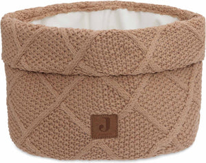 Jollein - commodemandje - commode mandje voor babykamer- 14x18cm - opbermand - check knit biscuit