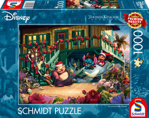 Schmidt - legpuzzel - disney, lilo en stitch aloha christmas - thomas kinkade - 1000 stukjes - volwassenen - vanaf 12 jaar