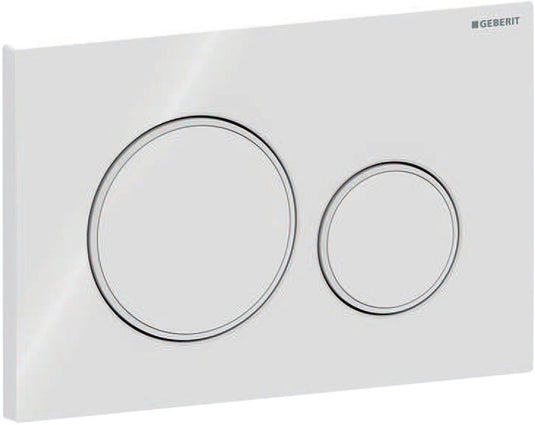 Geberit sigma20 bedieningsplaat - 2-toets spoeling - ronde knoppen - wit matwit wit