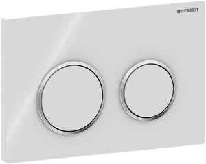 Geberit omega20 bedieningsplaat - 2-toets spoeling - rond - dualflush - wit glans chroom