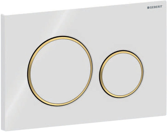 Geberit sigma20 bedieningsplaat - 2-toets spoeling - ronde knoppen - dualflush - wit goud