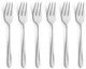 Amefa monaco - 6-delige gebaksvorkjes set - voor 6 personen - zilverkleurig - rvs - vaatwasmachinebestendig - 18 10 - 6 persoons