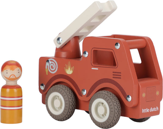 Little dutch brandweerwagen inclusief pegdoll – hout