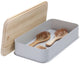 Idesign - medium opbergbox met deksel - gerecycled kunststof - grijs