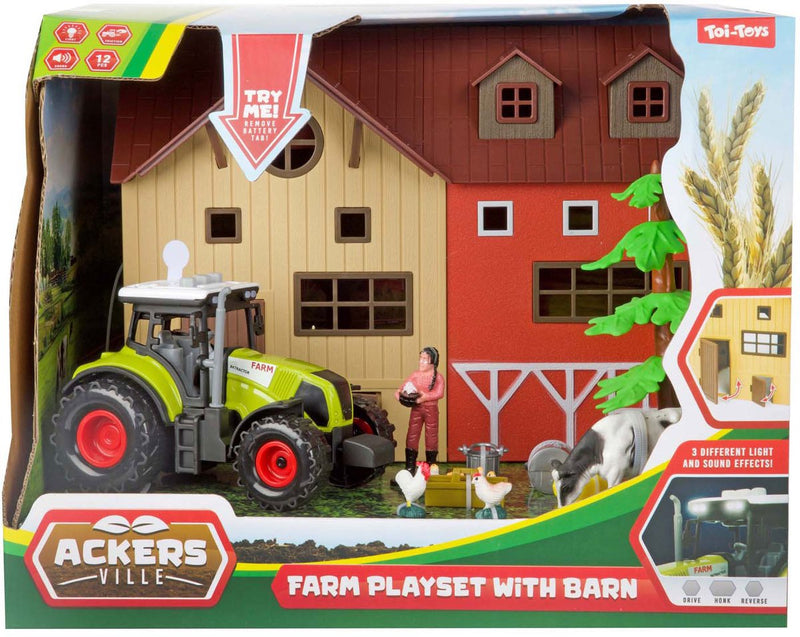 Chargez l'image dans la visionneuse de la galerie, Toi-toys ackers ville boerderij met tractor licht en geluid speelset, 12dlg.
