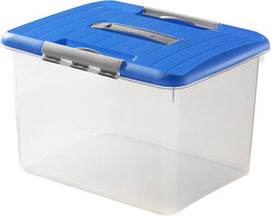 Curver optima opbergbox - 30 liter - kunststof - transparant blauw