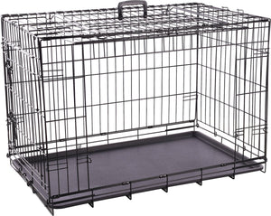 Flamingo hondenbench l – opvouwbare hondenbench draadkooi zwart – 93x59x62,5 cm – hondenbench nyo zwart