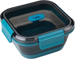 Lurch up down vouwbare lunchbox vierkant uit silicone pp petrol 700ml