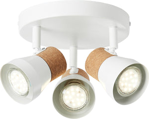 Brilliant moka - plafondlamp - 3xgu10 - mat wit