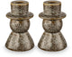 Vtwonen - set van 2 - kandelaren - keramiek - groen - 7.8x12cm