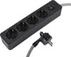 Q-link stekkerdoos - 4-voudig - plat - randaarde - 3 x 1.5 mmâ² - 1.5 m - textiel - zwart