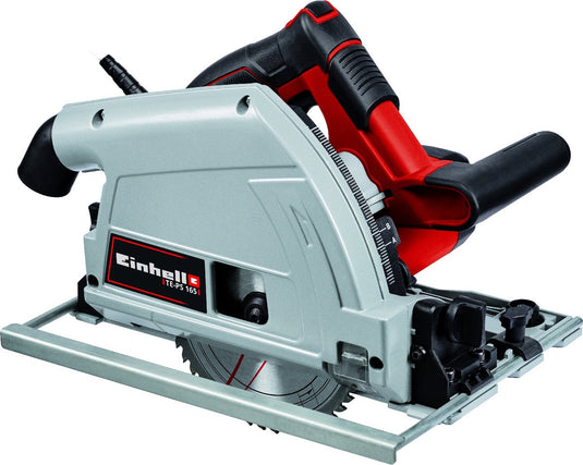 Einhell elektrische invalzaag te-ps 165 - 1200 w - 5.200 t min - ø165 - max. zaagdiepte bij 90° 45°: 55 42 mm - incl. 1x zaagblad (ø165x20 mm 48 t)