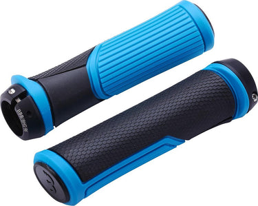 Bbb cycling ergonomische handvatten fiets cobra - ergonomische fiets handvatten met maximaal comfort - lengte 142 mm - per paar - zwart blauw - bhg-96