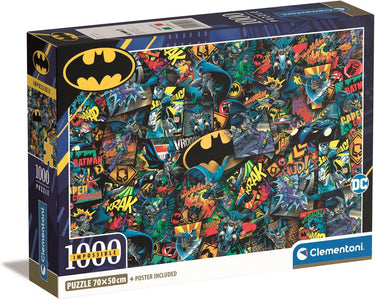 Clementoni - puzzel - batman - dc - 1000 stukjes - impossible - met poster - vanaf 14 jaar
