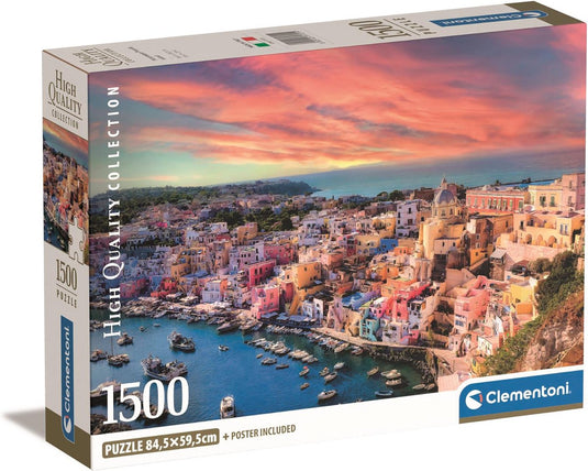 Clementoni - puzzel - 1500 stukjes - picturesque procida island - puzzel voor volwassenen