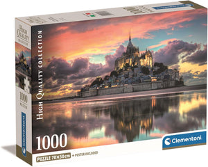 Clementoni - puzzel - 1000 stukjes - le magnifique mont saint-michel - puzzel voor volwassenen - high quality collection