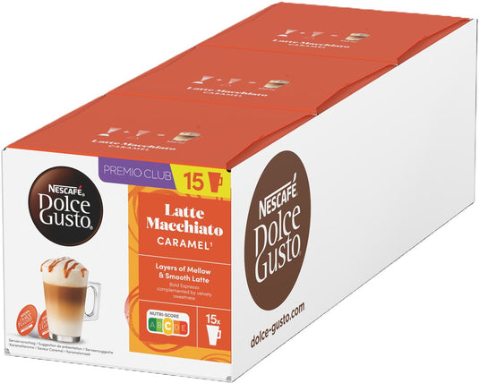 Nescafé dolce gusto capsules latte macchiato caramel - 90 koffiecups voor 45 koppen koffie