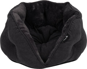 Baboo district 70 tuck - luxe retro kattenmand van corduroy - donkergrijs - 50x50x30 cm