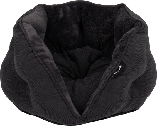 Baboo district 70 tuck - luxe retro kattenmand van corduroy - donkergrijs - 50x50x30 cm