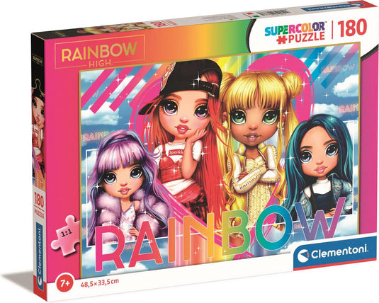 Clementoni - puzzel - 180 stukjes - rainbow high - kinderpuzzel - vanaf 7 jaar