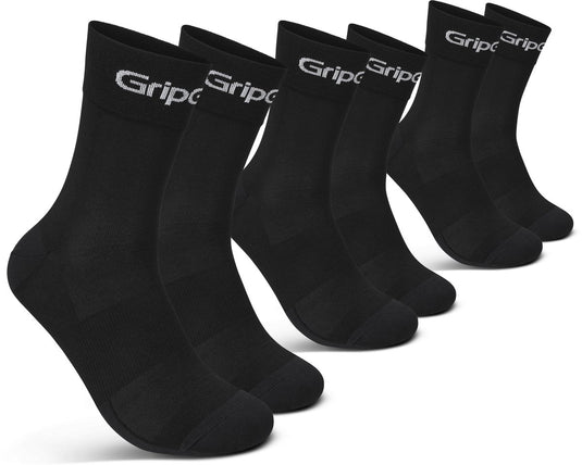 Gripgrab - ride regular cut zomer fietssokken 3 paar wielersport coolmax sokken - unisex - zwart