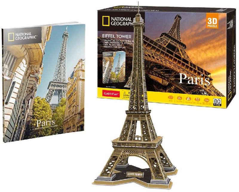Chargez l'image dans la visionneuse de la galerie, Cubic fun national geographic 3d puzzel eiffeltoren - 80 stukjes - 70,9 cm hoog
