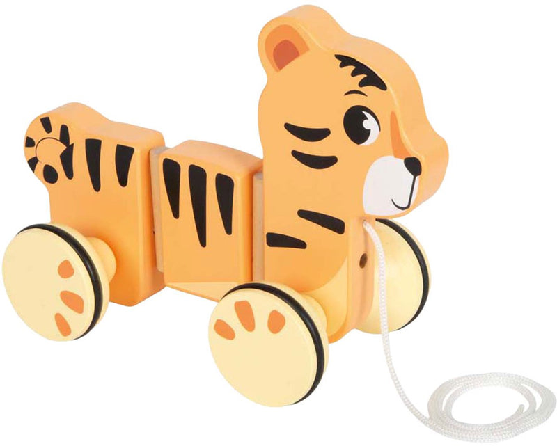 Afbeelding laden in galerijviewer, Small foot - houten trekdier tijger safari fsc
