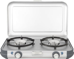 Campingaz camping kitchen 2 cv pz camping kooktoestel - 2 pits camping gas kooktoestel - 2x 2000 watt - piezo ontsteking - werkt op cv470+ gascartouche - lichtgewicht camping kooktoestel 2 pits - voor 2 pannen van 24 cm - zilvergrijs