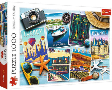 Trefl legpuzzel 1000 stukjes vakantiekaarten puzzel volwassenen.