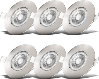 B.k.licht b.klicht - inbouwspots badkamer - set van 6 - led badkamerverlichting - spotjes - ip44 - ø9cm - 3.000k - 460lm - 5w