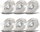 B.k.licht b.klicht - inbouwspots badkamer - set van 6 - led badkamerverlichting - spotjes - ip44 - ø9cm - 3.000k - 460lm - 5w