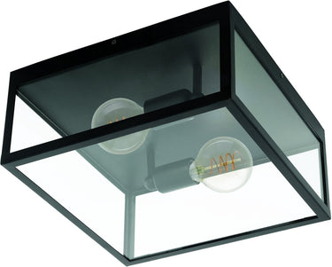 Eglo charterhouse plafondlamp - e27 - 36 cm - glas - zwart