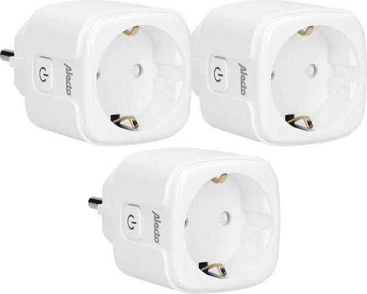Alecto smart-plug20 triple - smart wifi tussenstekker met energiemeter - 16a 3680w -3 stuks