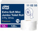 Tork toiletpapier 110255 t2 mini jumbo 110255 3laags wit 120 mtr x 10 cm pak à 12 rol (110255)
