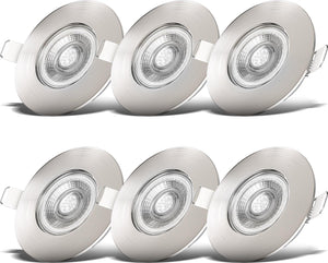 B.k.licht b.klicht - inbouwspots badkamer - set van 6 - led badkamerverlichting - spotjes - ip44 - ø9cm - 3.000k - 460lm - 5w