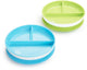 Munchkin bordjes met zuignap - anti-slip - vaatwasser- en magnetronbestendig - per 2 stuks - vanaf 6 maanden - blauw groen