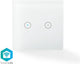 Nedis smartlife lichtschakelaar – wifi – dubbel – 1000w – glas – wit