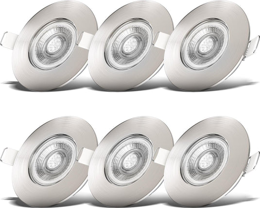 B.k.licht b.klicht - inbouwspots badkamer - set van 6 - led badkamerverlichting - spotjes - ip44 - ø9cm - 3.000k - 460lm - 5w