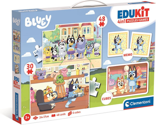 Clementoni - edukit - 4 in 1 educatieve bluey speelset - vanaf 6 jaar