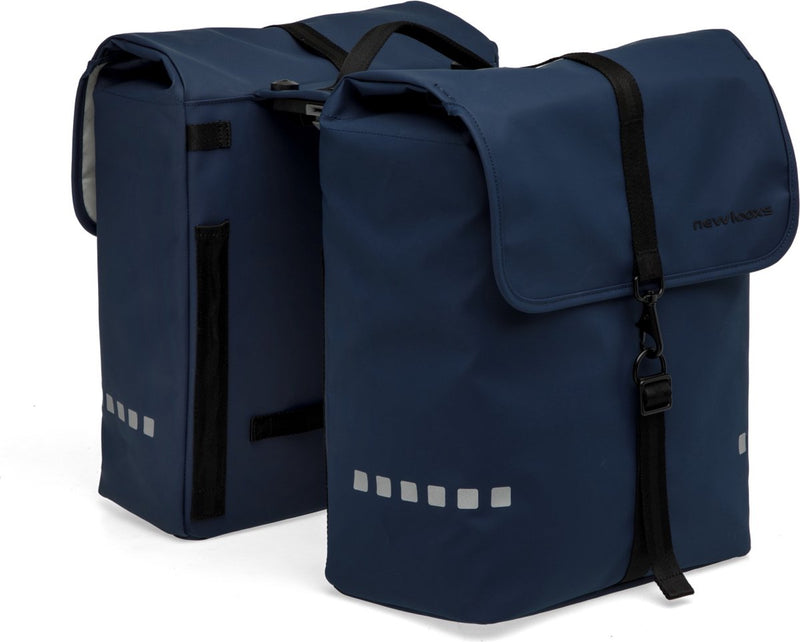 Afbeelding laden in galerijviewer, Burgers - new looxs new looxs ® odense double mik - dubbele fietstas - geschikt voor elektrische fietsen - afneembare tas voor mik bagagedrager - waterafstotend polyester - 39 liter - dark blue

