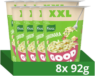 Knorr good pasta - carbonara xxl - zonder kunstmatige kleurstoffen en conserveermiddelen - 8 x 92 g