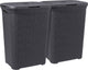 Curver style wasmand met deksel - 60l - 2 stuks - antraciet