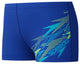Speedo medley logo aquashort jongens - vormvaste zwembroek jongens - zwemshort jongens met stretch - sportzwembroek kids met trekkoord - blauw turquoise - maat 116