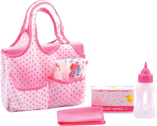 John toys baby rose luiertas voor pop - met accessoires en verschoonkussen